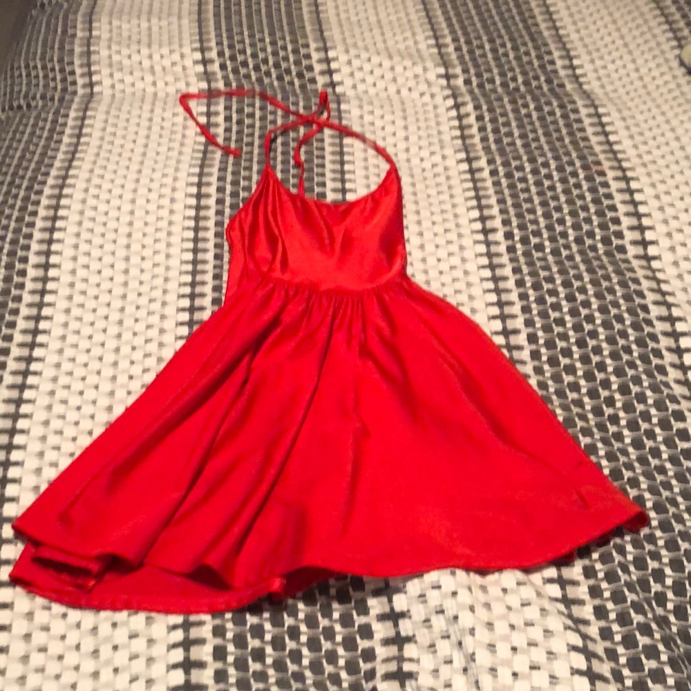 American apparel red baby doll dress size s